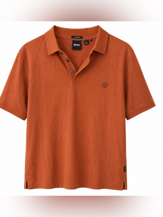 Boss Other - BOSS Hugo Boss Mercerised Polo Shirt Mens Rust Orange Short Sleeve Cotton Logo L